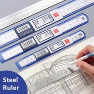 HCKT [THANH LONG] - DELI Metal Iron Ruler (Stainless) 20cm /30cm /50cm Hard, Non-Breakable for Techn