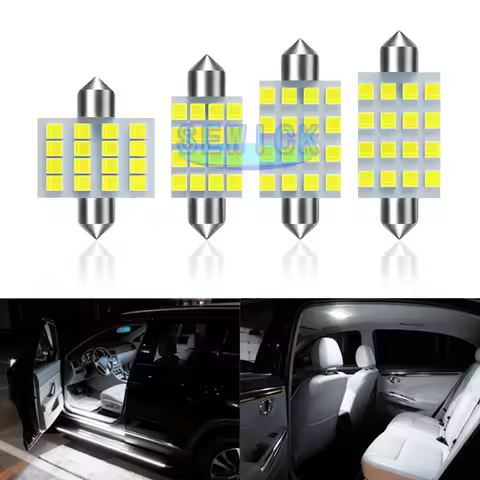 100PCS New Festoon 31mm 36mm 39mm 41mm LED Bulb C5W C10W C3W Super Bright Car Dome Light Canbus Auto