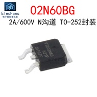 ((5 Pcs) Original PTD02N60 2A 600V Patch TO-252 N Channel Dojo Effect Tube MOS Tube 2N60