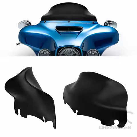 9" Wave Windshield Fits For Harley Touring FLHT FLHX 2014-2024 Motorcycle Windscreen Deflector Parts