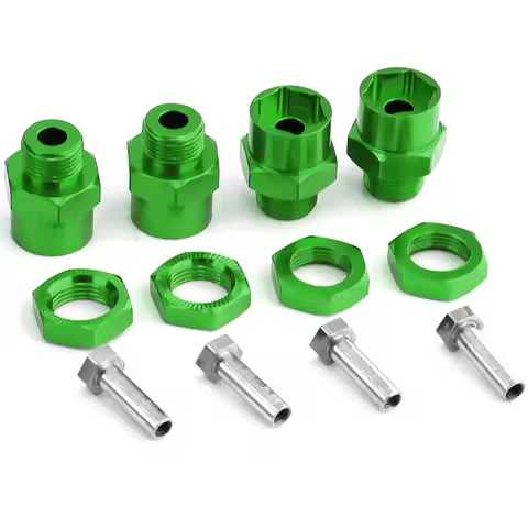 AM-4PCS Metal Hex Adapter 12mm to 17mm Wheel Hex Hubs Adapter Extension Conversion Nuts for 1/10 RC 