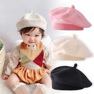 Korean Style Knitted Children's Beret Hat Wool Kids Autumn Winter Beret Hat POLOS Fashion Hat