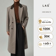 Jacket Winter Coat Fleece Collar Brown and Black Shoulder Pads Exclusive Design THELAS Medium Form A