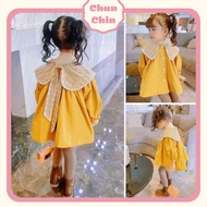 AK075 Chun Chin | AK Khaki Yellow Lace Bow for Girls 10-21kg