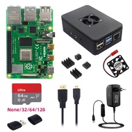 Raspberry Pi 4 Model B 8G 4G 2G 1 GB RAM + Case + Fan + Heat Sinks + Power Adapter Optional 32 64 12