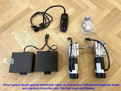 320W*2 Drive system Brush geared wheelchair robot dc hub motors with electromagnetic brake and Contr