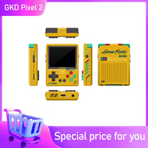 GKD Pixel 2 Pink Color Metal Game Console Portable Mini Game Player 2.4 Inch IPS 640x480px Screen Gk