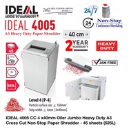 IDEAL 4005 CC 4 x40mm Oiler Jumbo Heavy Duty A3 Cross Cut Non Stop Paper Shredder - 45 sheets (525L)