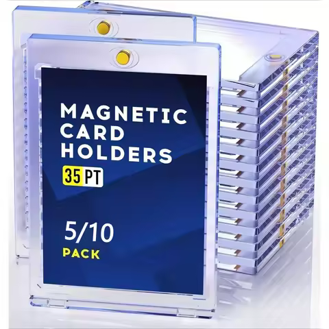 5/10 Magnetic Card Holder 35pt One Touch Card Holder U-V Protectors Hard Plastic for Trading Cards M