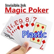 神奇 PVC 塑膠 透視 撲克牌 免密碼 無記號 隱形 撲克 魔術 道具 嚴禁用於 賭博 及 非法用途 非 麻將 天九牌 紙牌 變牌衣 7-11 全家 便利商店 magic poker plastic invisible ink