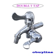 Bathroom Kitchen Two Way Bib Tap Wall Mounted Faucet Basin Tap Washing Machine Tap