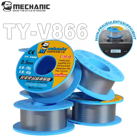 MECHANIC 1Pcs GW40g NW28g Mild Rosin Core Melting Point 0.2-0.8mm High Purity Environmental Solder W