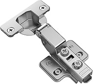 Kimdot 2 Pieces Half Overlay Frameless Soft Close Kitchen Cabinet Hinge 35mm Cup 105 Degree Adjustable Clip-On Three Way Self-Closing European Concealed Door Hinge Matching Screw for Easy Installation