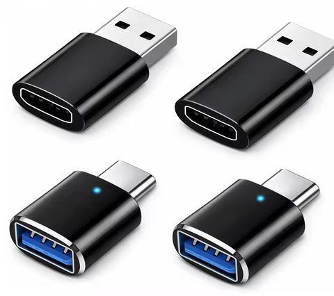 USB C to USB Adapter 4 Pack – Dual Adapter Set with 2 USB-C to USB-A & 2 USB-A to USB-C Converters