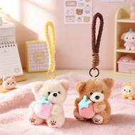 Cute Strawberry Bear Pendant Plush Toy Doll Cartoon Bag Ornaments Keychain Doll Small Doll GRND