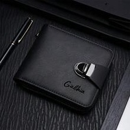 Retro Bifold Men's Wallet, Multi-Function Credit Card Holder, Short Zip Wallet With Large Capacity A