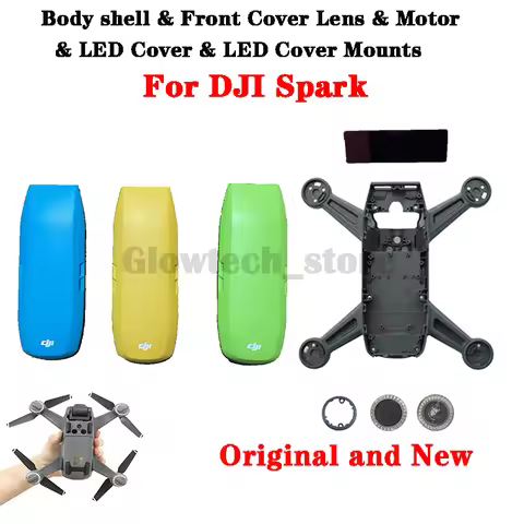 Original New DJI SPARK Middle Frame Upper Shell Motor & LED Cover & LED Cover Mounts & Front Cover L