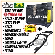 Motorcycle EMS TOX Box 28L 35L 45L (Aluminium Design) + Rapido Monorack for YAMAHA 135LC/Y15ZR/Y16ZR