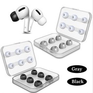 其他品牌 - 灰色 - 適用放 airpods pro 記憶海綿耳塞 帶收納盒矽膠耳套 airpods pro耳帽