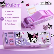 Sanrio Kotak Pensil Password Kartun Motif Tempat Pensil Lapis Ganda Berkapasitas Besar Multifungsi L