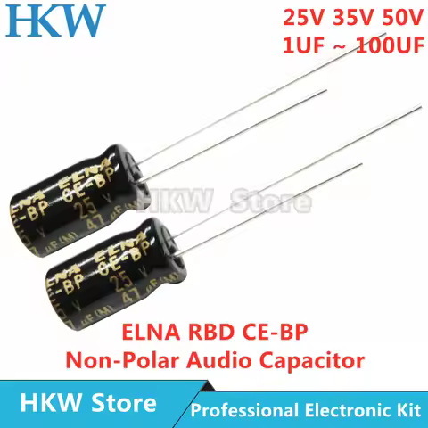 10pcs/lot ELNA RBD CE-BP Series Non Polar Nonpolar Bipolar HiFi Audio Capacitor 4.7UF 10UF 22UF 33UF