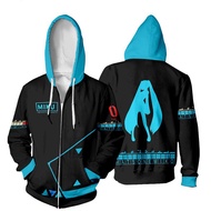 NEW Fashion Anime Women/Men's Hatsune Miku Sport Hoodies Graphic Printed Casual COSPLAY Costume Jacket Sweatshirts with Zipper