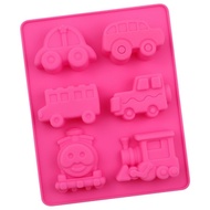 Cute Cartoon Six-Link Small House Thomas Car Cake Mold Handmade DIY Plaster Graffiti Mold 11.24
