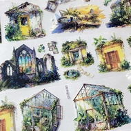 Historical Era Handbook pet Tape Retro Ruins Building Goo Card Flowing Hemp Washi Stickers Sub-Packi