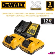 DEWALT DCB127-XJ 12V 2.0AH Li-Ion Battery & DCB107-XD 10.8V-20V Multi Voltage XR Li-ion Charger Set 