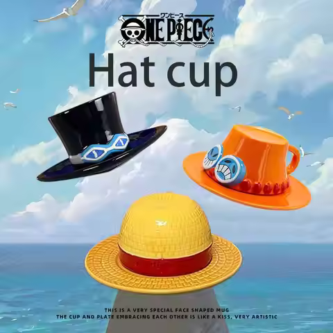 One Piece Monkey D. Luffy Sabo Straw Hat Drinking Cup Anime Cartoon Home Ceramic Mug Creative Coffee