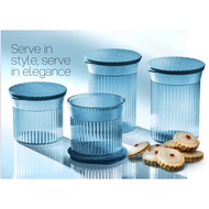 TUPPERWARE Elegant Round Set Cookies Jar Food Storage Container Airtight Canister | Balang Kuih Raya Bekas Kuih