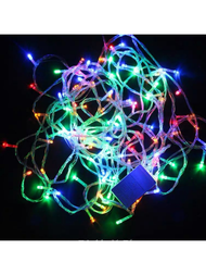 Navidad LED Cuerda Serie 100 Led Con 8 funciones 10 Mts Luz de tira navideñas Decoración Hogar en multicolor, Blanco,Amarillo,Azul