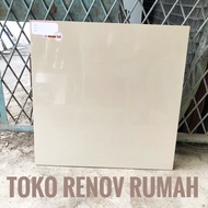 Granit lantai 60x60 CREAM POLOS (glossy)/ granit ikad/ granit cream