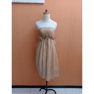 Mini midi dress Wanita gold cream ETOILE DE MONDE girls S tube top LUXURY cute PARTY