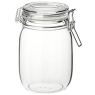 kitchen (1.8L+1.0L)IKEA KORKEN Glass Jar 1000ml 1800ml FOOD Grade Air Tight KACA Botol Balang