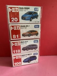 Tomica #100 Honda FIT SHUTTLE/#118 CR-V/#81 CR-Z/#20 INSIGHT (New)