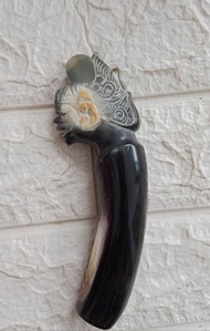 Gagang Golok Ukiran Arjuna | Gagang Golok Cepot | Gagang Tanduk