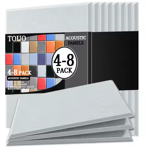 TOUO 4/6/8 Pcs High Density Acoustic Panels Flame Retardant Rectangle Material Soundproof Wall Panel