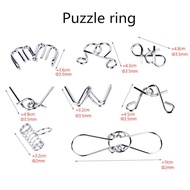【Ready Stock】(DBS0058) IQ Metal Puzzle Baffling Brain Teaser Magic Rings Puzzles Game Toys 智商 拼图 金属圈