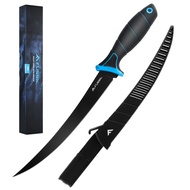 FLISSA Fish Fillet Knife, 9" Fishing Knife & Bait Knife with Protective Sheath, Non-Slip Handle, Bel