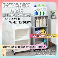 SG READY STOCK Multifunctional Toilet Rack Bathroom Rack Shampoo Shower Gel Laundry Liquid Storage Floor Rack