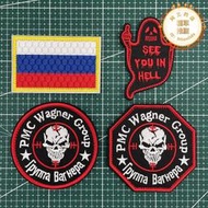 瓦格納PMC俄羅斯戰術士氣章刺繡魔術貼章地獄臂章軍迷揹包徽章貼