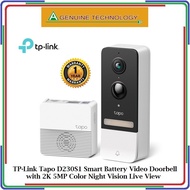TP-Link Tapo D230S1 Smart Battery Video Doorbell with 2K 5MP Color Night Vision Live View - 1 Year L