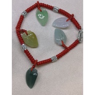 5 Colour Jade Bracelet with White Gold 750 18K