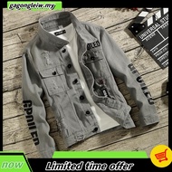 Ready Stock jaket jeans lelaki denim coat Autumn denim jacket mens Korean casual jacket teen slim ve