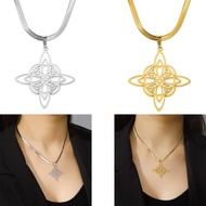 DO Witch Knot Snake Chain Necklace Witchcraft Pendant Chain Necklace Jewelry