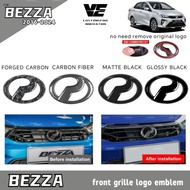 CarRefit Perodua bezza 2016-2019 carbon fiber front logo emblem frame cover garnish accessories