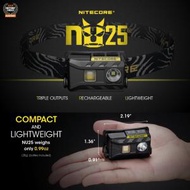 NITECORE - NU25 Headlamp (360流明) 輕量級 USB充電頭燈 跑步 | 登山 | 露營