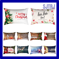 SJTRJ 30x50cm Merry Christmas Cushion Cover 2024 Happy New Year Christmas Party Decoration Pillowcase for Home Sofa Ornament Gift RJYTM