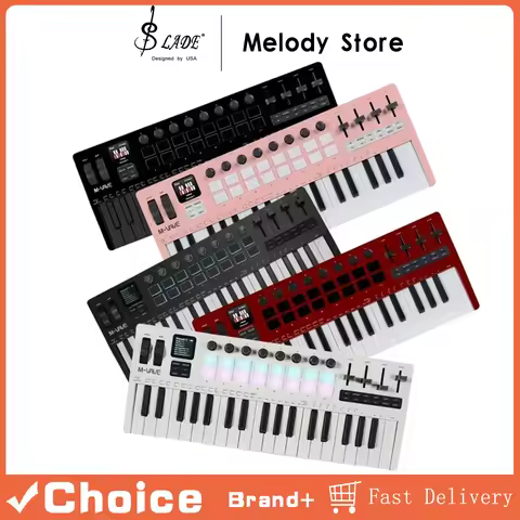 SMK-37 PRO Keyboard 37 Key MIDI Controller​ With Built-in Synth Engine 8 Knobs+4 16 RGB Pads For Key